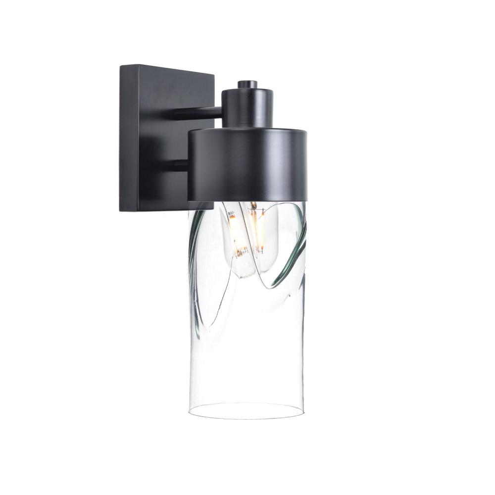 515 Swell: Exterior Sconce Light - Eco Clear / Matte Black