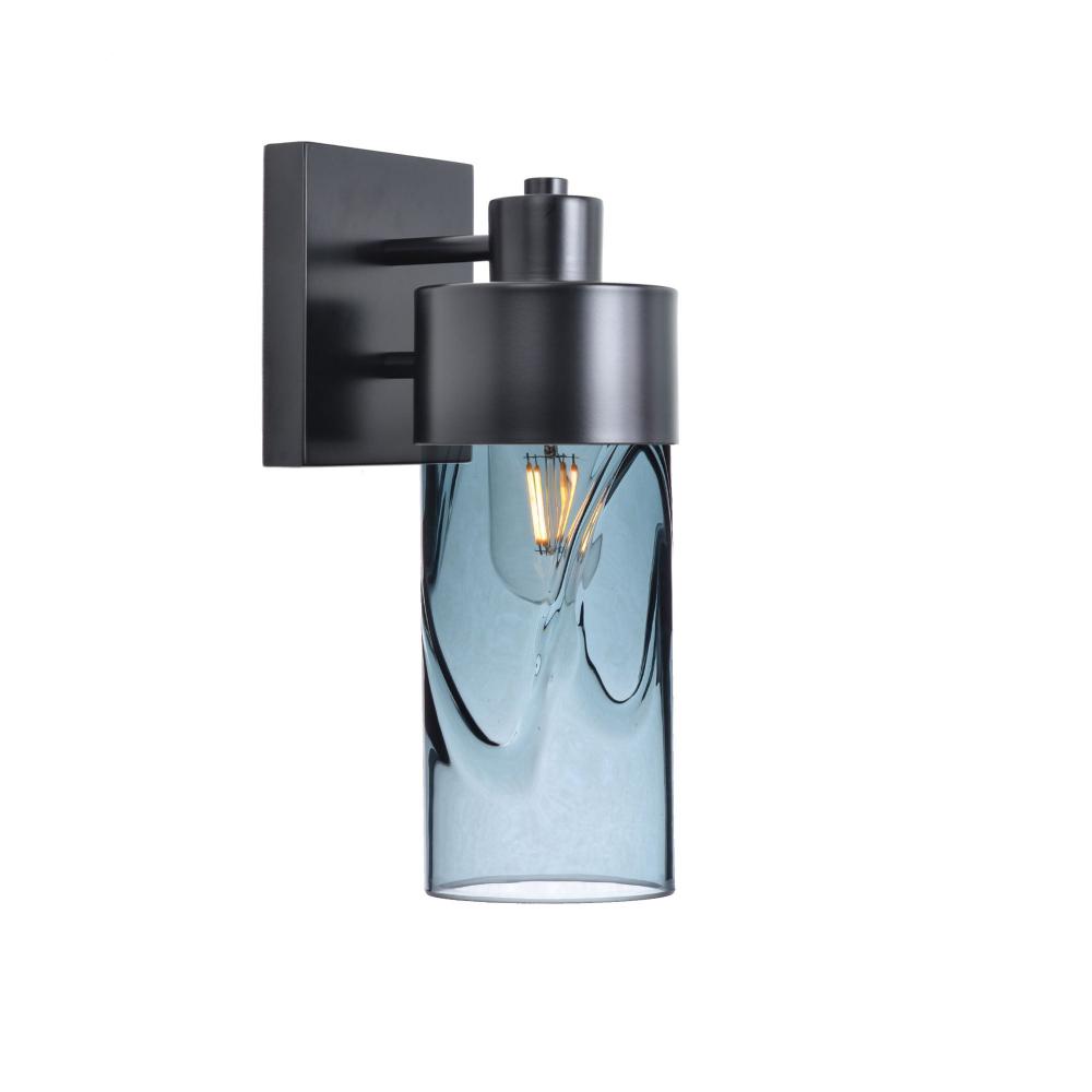 515 Swell: Exterior Sconce Light - Slate Gray / Matte Black