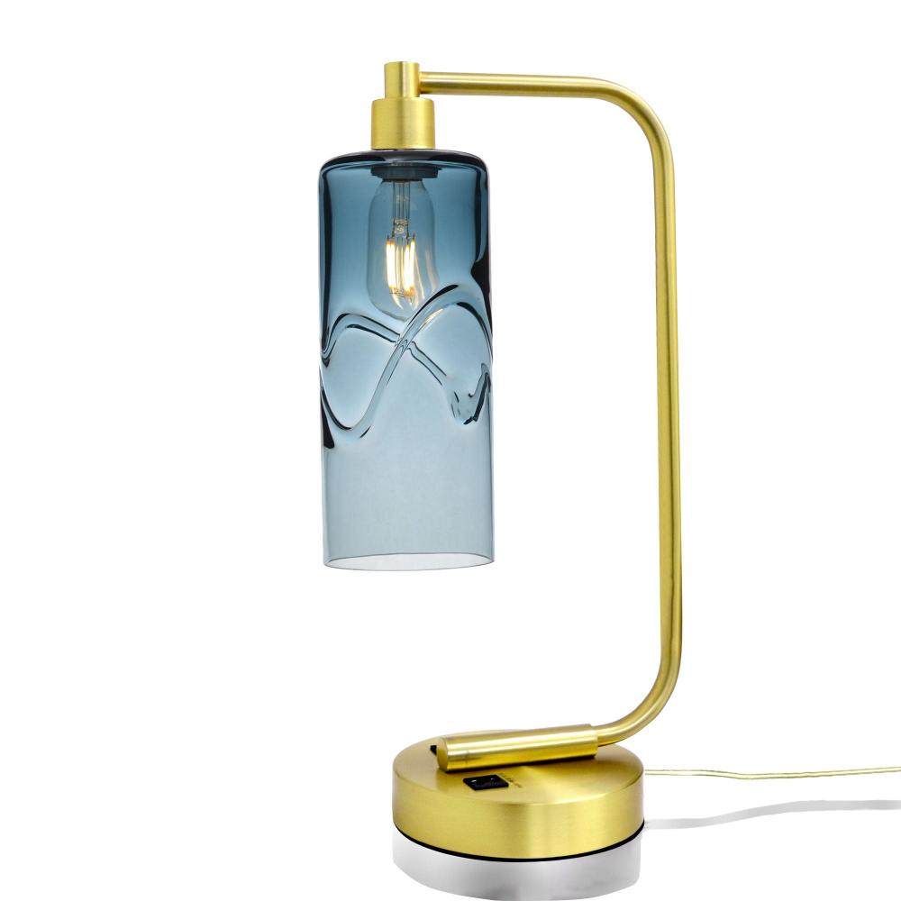 515 Swell: Table Lamp - Slate Gray / Satin Brass