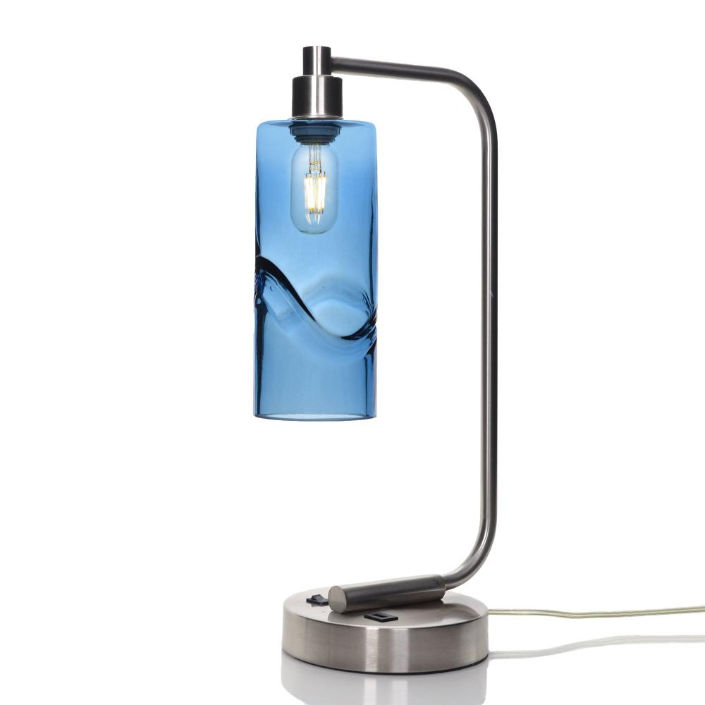 515 Swell: Table Lamp - Steel Blue / Brushed Nickel