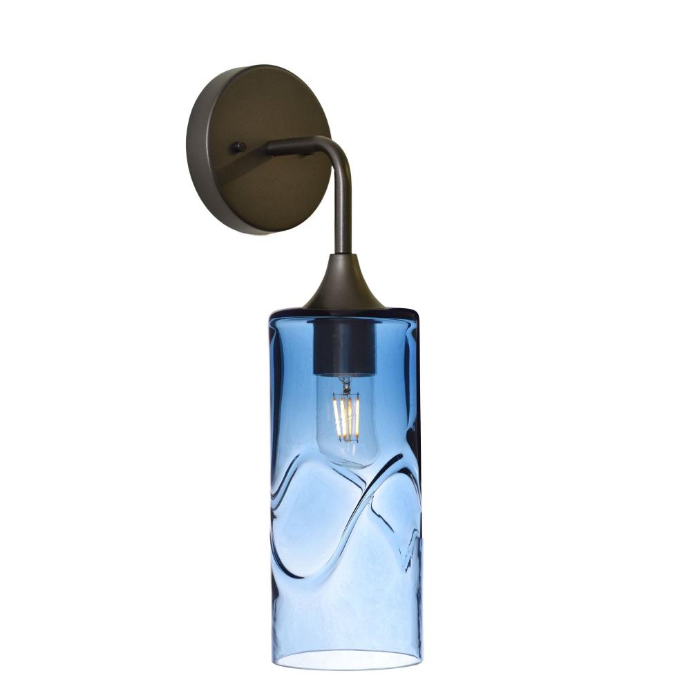 515 Swell: Wall Sconce - Steel Blue / Antique Bronze