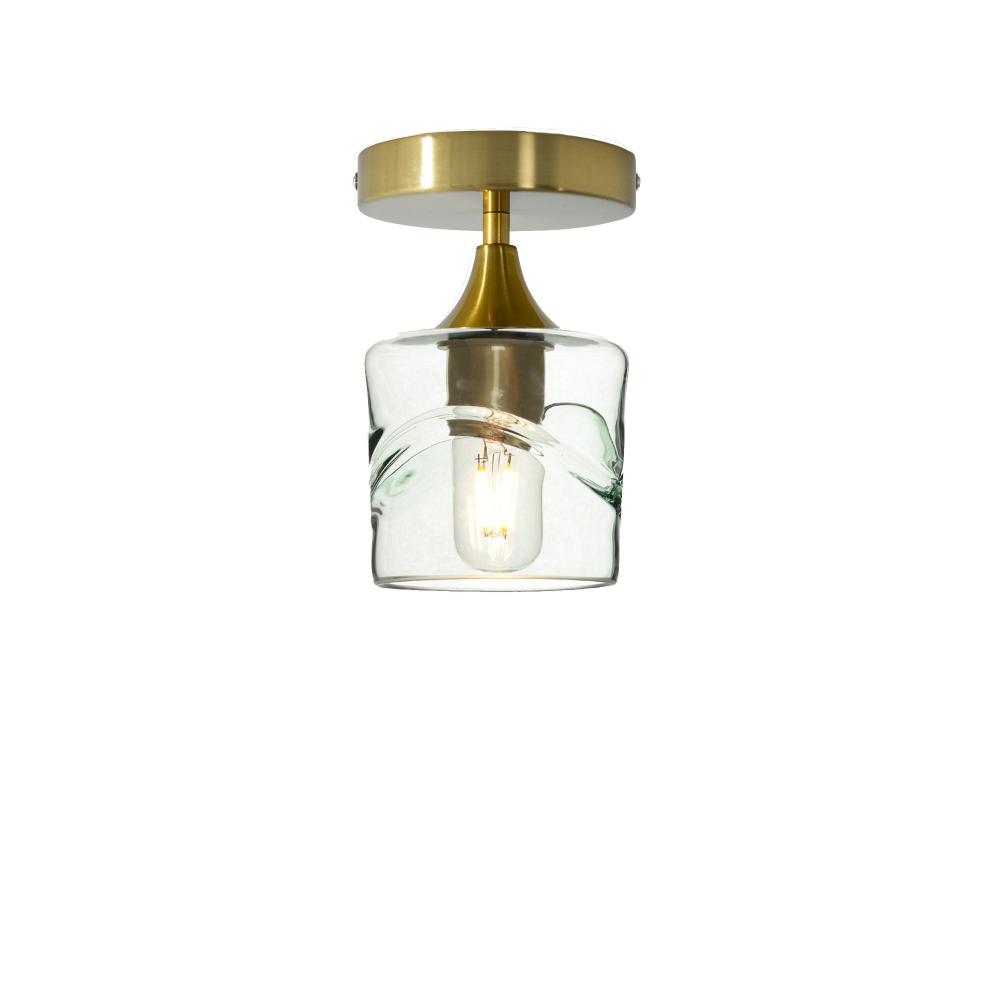 601 Swell: Semi Flush Light - Eco Clear / Polished Brass