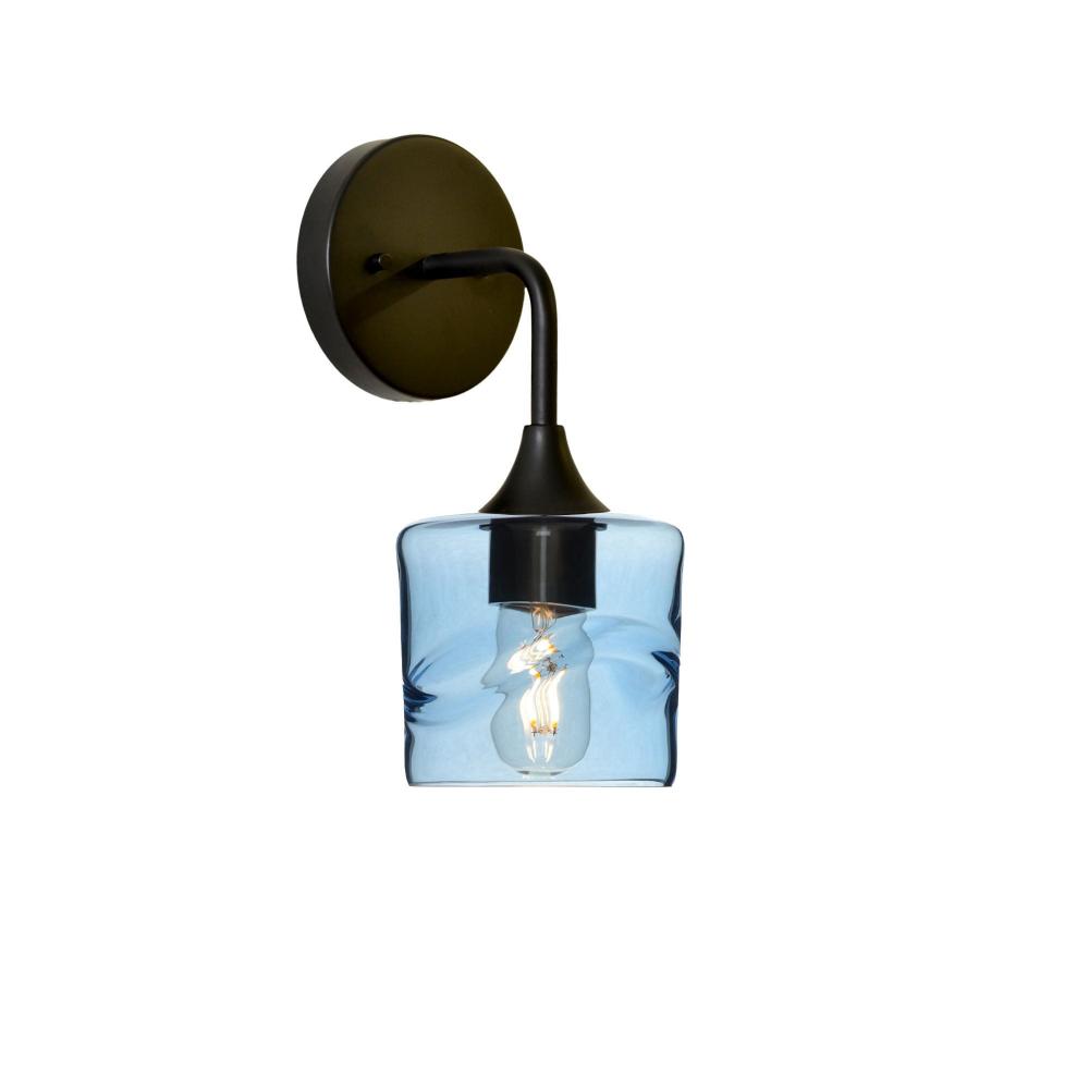 601 Swell: Wall Sconce - Steel Blue / Matte Black