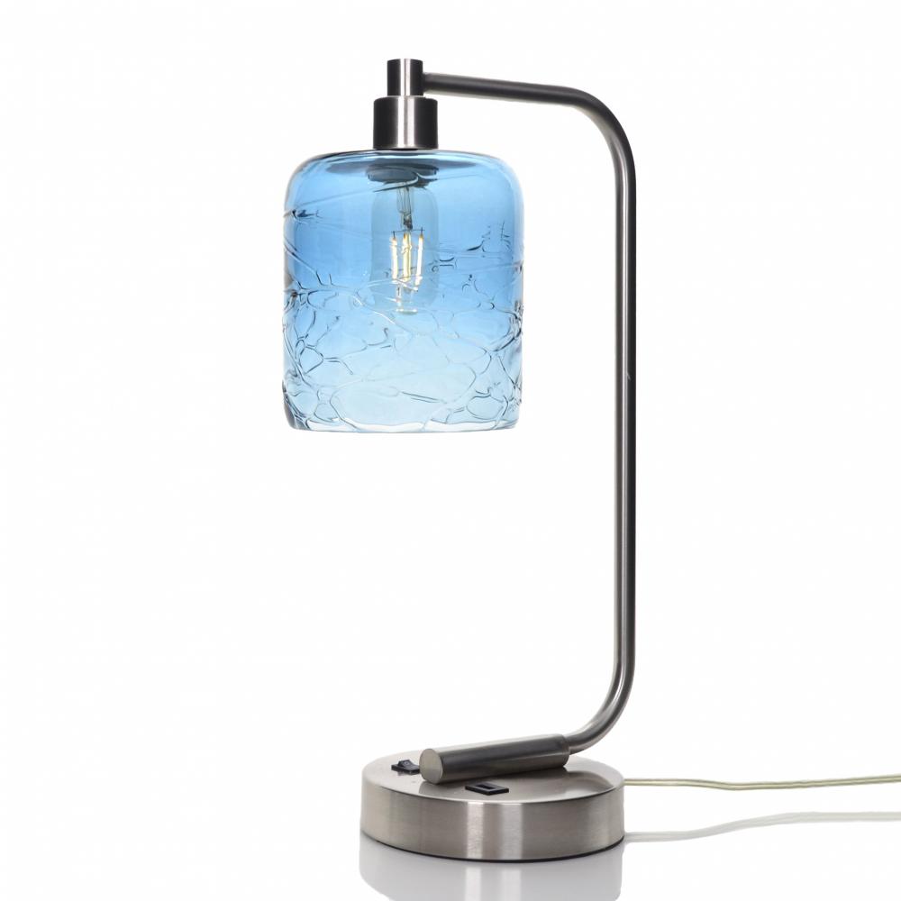 603 Spun: Table Lamp - Steel Blue / Brushed Nickel