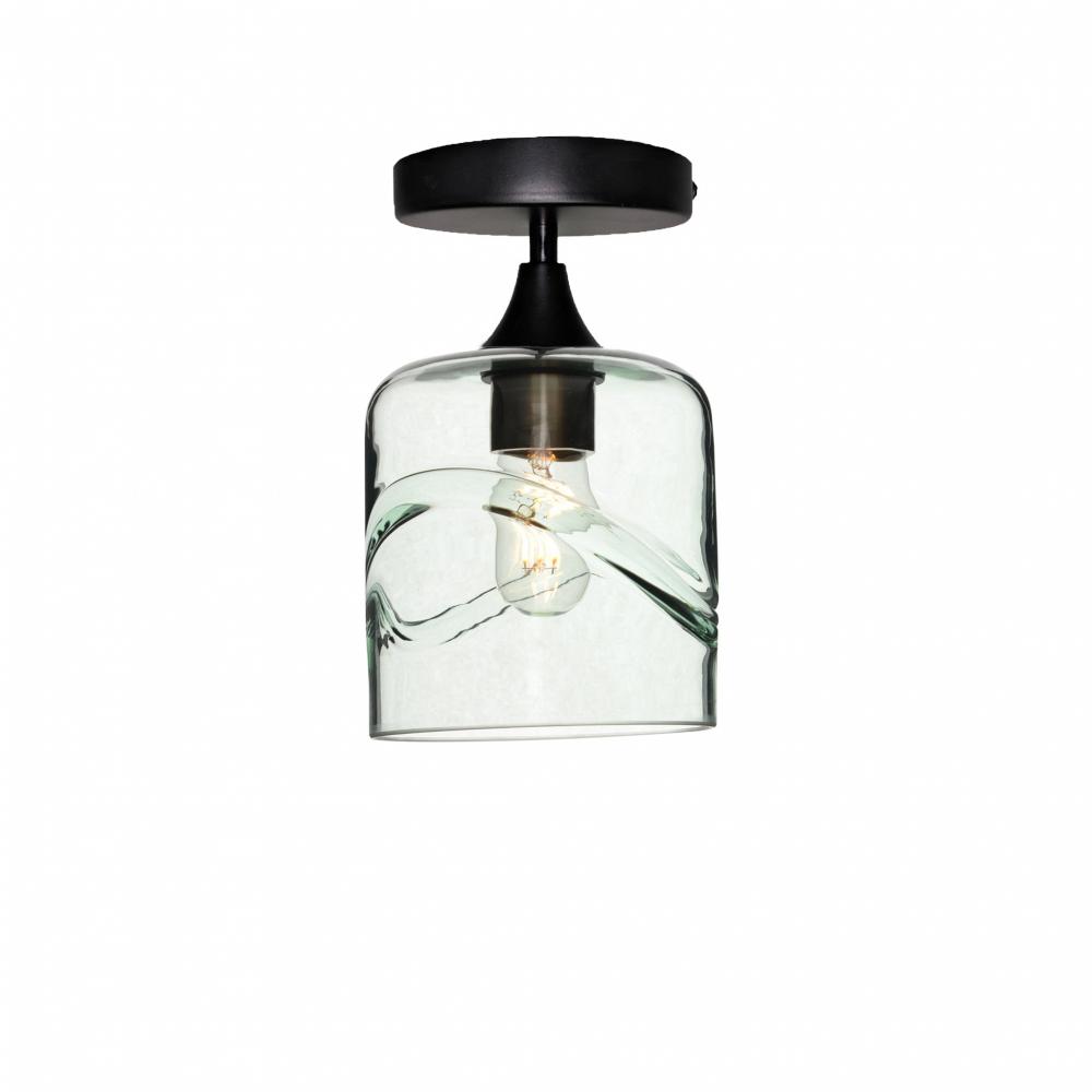 603 Swell: Semi Flush Light - Eco Clear / Matte Black