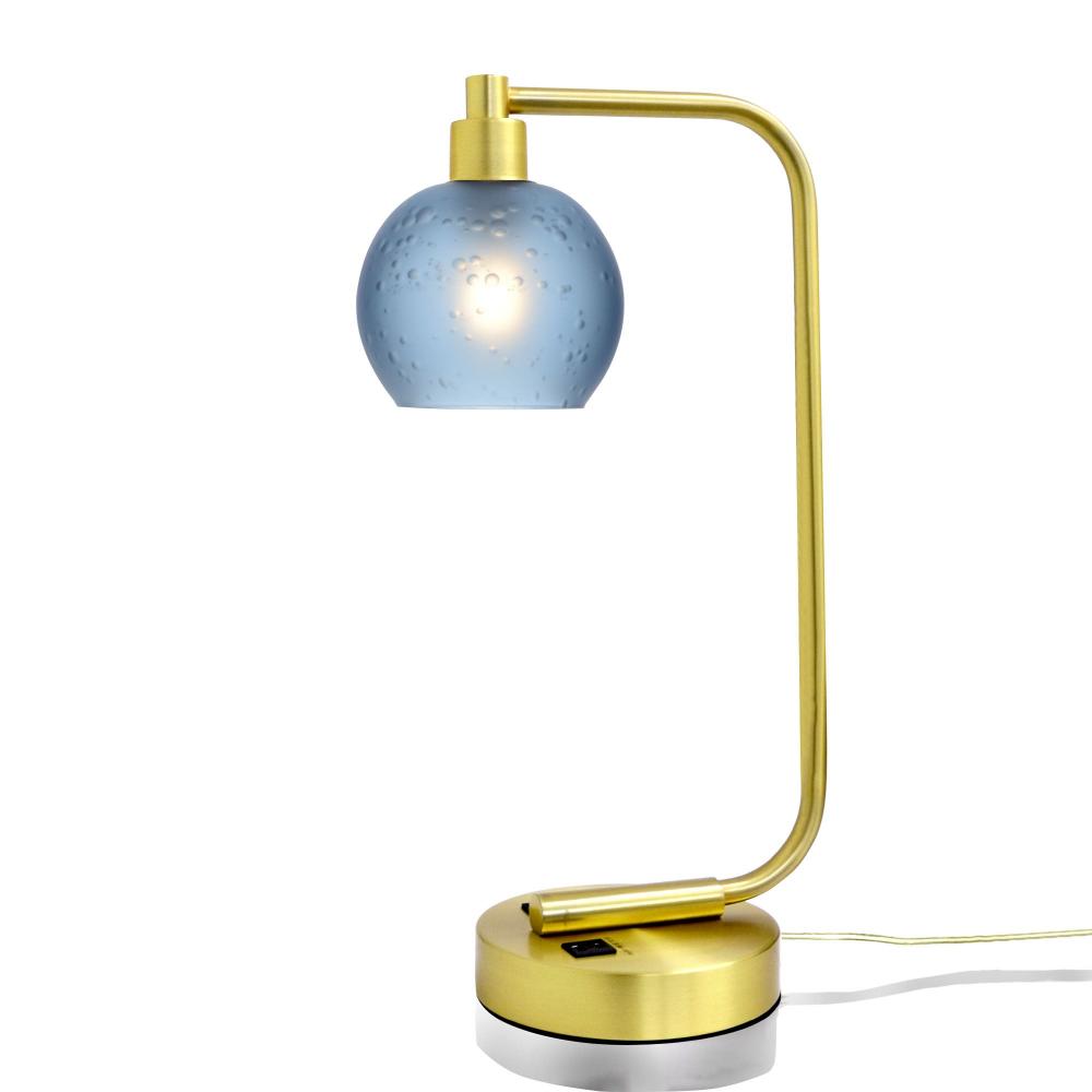 763 Celestial: Table Lamp - Steel Blue / Satin Brass