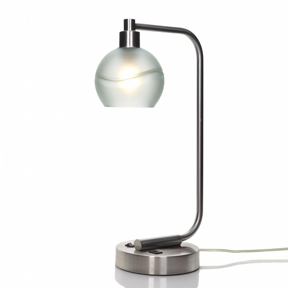 763 Glacial: Table Lamp - Eco Clear / Brushed Nickel