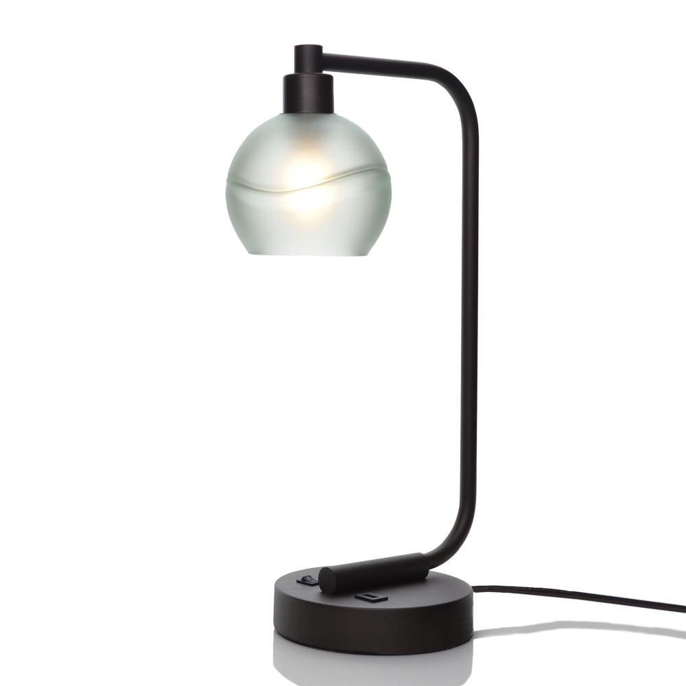 763 Glacial: Table Lamp - Eco Clear / Matte Black