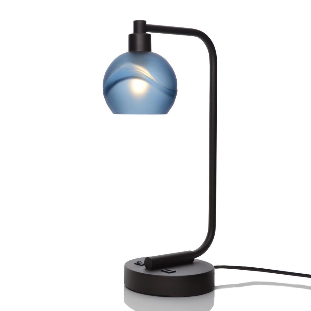 763 Glacial: Table Lamp - Steel Blue / Matte Black