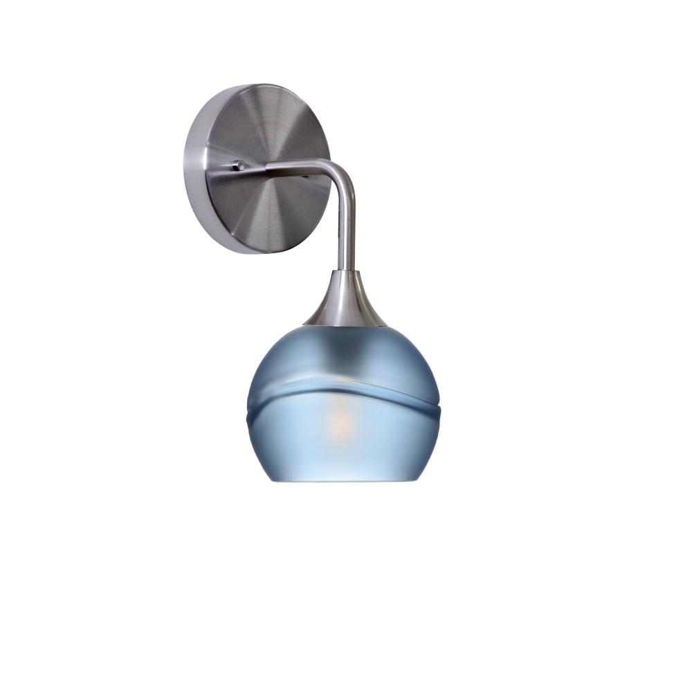 763 Glacial: Wall Sconce - Steel Blue / Brushed Nickel