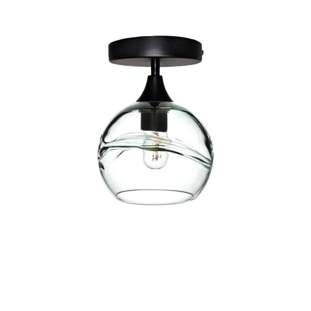 767 Swell: Semi Flush Light - Eco Clear / Matte Black