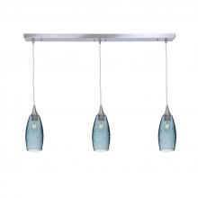 Bicycle Glass X3-147LUNGRA-LIN01-BNI-X4-04W - 147 Lunar: 3 Pendant Linear Chandelier