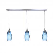 Bicycle Glass X3-147LUNSTB-LIN01-BNI-X4-04W - 147 Lunar: 3 Pendant Linear Chandelier