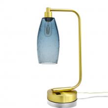 Bicycle Glass X1-147LUNGRA-LMP01-SBR-XX-04W - 147 Lunar: Table Lamp - Slate Gray / Satin Brass