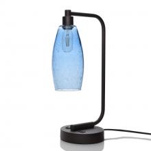 Bicycle Glass X1-147LUNSTB-LMP01-BLK-XX-04W - 147 Lunar: Table Lamp - Steel Blue / Matte Black