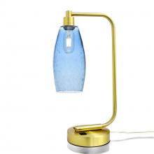 Bicycle Glass X1-147LUNSTB-LMP01-SBR-XX-04W - 147 Lunar: Table Lamp - Steel Blue / Satin Brass