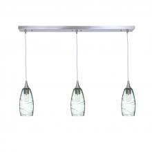 Bicycle Glass X3-147SPNCLR-LIN01-BNI-X4-04W - 147 Spun: 3 Pendant Linear Chandelier