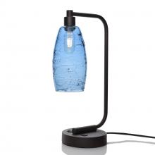 Bicycle Glass X1-147SPNSTB-LMP01-BLK-XX-04W - 147 Spun: Table Lamp - Steel Blue / Matte Black