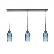 Bicycle Glass X3-147SWLGRA-LIN01-BNI-X4-04W - 147 Swell: 3 Pendant Linear Chandelier