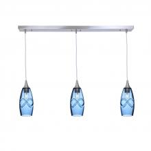 Bicycle Glass X3-147SWLSTB-LIN01-BNI-X4-04W - 147 Swell: 3 Pendant Linear Chandelier