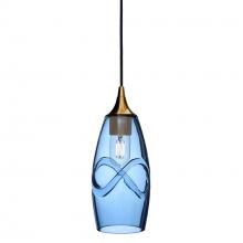 Bicycle Glass X1-147SWLSTB-PEN01-BRS-X4-04W - 147 Swell: Single Pendant Light