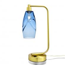 Bicycle Glass X1-147SWLSTB-LMP01-SBR-XX-04W - 147 Swell: Table Lamp - Steel Blue / Satin Brass