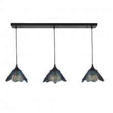 Bicycle Glass X3-212SUMGRA-LIN02-BLK-X4-04W - 212 Summit: 3 Pendant Linear Chandelier