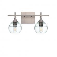 Bicycle Glass X2-301LUCCLR-VAN01-BNI-XX-04W - 301 Lucent: 2 Light Wall Vanity - Eco Clear / Brushed Nickel