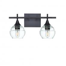 Bicycle Glass X2-301LUCCLR-VAN01-BLK-XX-04W - 301 Lucent: 2 Light Wall Vanity - Eco Clear / Matte Black