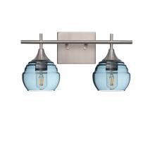 Bicycle Glass X2-301LUCGRA-VAN01-BNI-XX-04W - 301 Lucent: 2 Light Wall Vanity - Slate Gray / Brushed Nickel