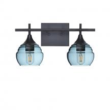 Bicycle Glass X2-301LUCGRA-VAN01-BLK-XX-04W - 301 Lucent: 2 Light Wall Vanity - Slate Gray / Matte Black