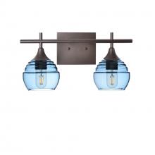 Bicycle Glass X2-301LUCSTB-VAN01-BNZ-XX-04W - 301 Lucent: 2 Light Wall Vanity - Steel Blue / Dark Bronze