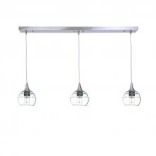 Bicycle Glass X3-301LUCCLR-LIN01-BNI-X4-04W - 301 Lucent: 3 Pendant Linear Chandelier