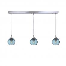 Bicycle Glass X3-301LUCGRA-LIN01-BNI-X4-04W - 301 Lucent: 3 Pendant Linear Chandelier