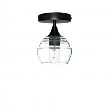 Bicycle Glass X1-301LUCCLR-SEM01-BLK-XX-04W - 301 Lucent: Semi Flush Light - Eco Clear / Matte Black