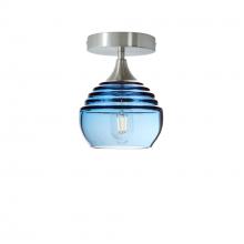 Bicycle Glass X1-301LUCSTB-SEM01-BNI-XX-04W - 301 Lucent: Semi Flush Light - Steel Blue / Brushed Nickel