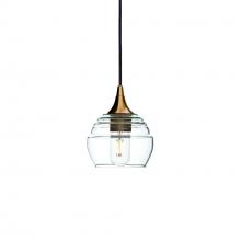 Bicycle Glass X1-301LUCCLR-PEN01-BRS-X4-04W - 301 Lucent: Single Pendant Light