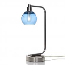 Bicycle Glass X1-301LUCSTB-LMP01-BNI-XX-04W - 301 Lucent: Table Lamp - Steel Blue / Brushed Nickel