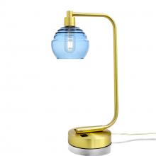 Bicycle Glass X1-301LUCSTB-LMP01-SBR-XX-04W - 301 Lucent: Table Lamp - Steel Blue / Satin Brass