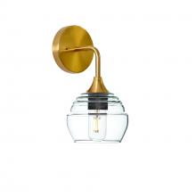 Bicycle Glass X1-301LUCCLR-SCN01-BRS-XX-04W - 301 Lucent: Wall Sconce - Eco Clear / Polished Brass