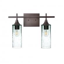 Bicycle Glass X2-513LUNCLR-VAN01-BNZ-XX-04W - 513 Lunar: 2 Light Wall Vanity - Eco Clear / Dark Bronze