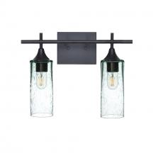 Bicycle Glass X2-513LUNCLR-VAN01-BLK-XX-04W - 513 Lunar: 2 Light Wall Vanity - Eco Clear / Matte Black