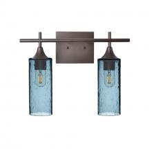 Bicycle Glass X2-513LUNGRA-VAN01-BNZ-XX-04W - 513 Lunar: 2 Light Wall Vanity - Slate Gray / Dark Bronze