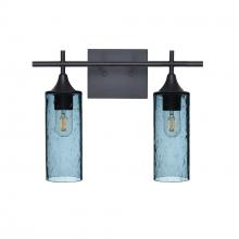 Bicycle Glass X2-513LUNGRA-VAN01-BLK-XX-04W - 513 Lunar: 2 Light Wall Vanity - Slate Gray / Matte Black