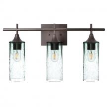 Bicycle Glass X3-513LUNCLR-VAN01-BNZ-XX-04W - 513 Lunar: 3 Light Wall Vanity - Eco Clear / Dark Bronze