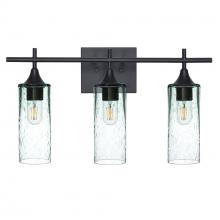 Bicycle Glass X3-513LUNCLR-VAN01-BLK-XX-04W - 513 Lunar: 3 Light Wall Vanity - Eco Clear / Matte Black