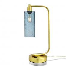 Bicycle Glass X1-513LUNGRA-LMP01-SBR-XX-04W - 513 Lunar: Table Lamp - Slate Gray / Satin Brass