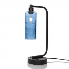 Bicycle Glass X1-513LUNSTB-LMP01-DBZ-XX-04W - 513 Lunar: Table Lamp - Steel Blue / Dark Bronze