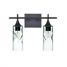 Bicycle Glass X2-513SWLCLR-VAN01-BLK-XX-04W - 513 Swell: 2 Light Wall Vanity - Eco Clear / Matte Black