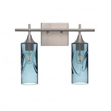 Bicycle Glass X2-513SWLGRA-VAN01-BNI-XX-04W - 513 Swell: 2 Light Wall Vanity - Slate Gray / Brushed Nickel